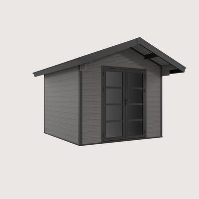 Gartenhaus Cottage 28 Grau-Schwarz
