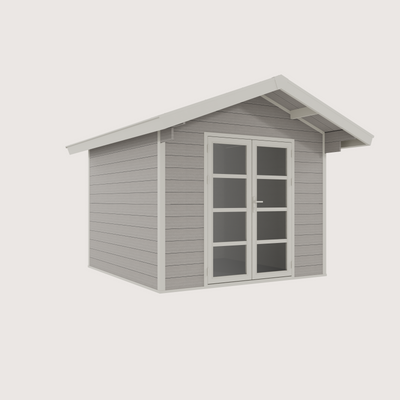 Gartenhaus Cottage 28 Hellgrau-Weiß