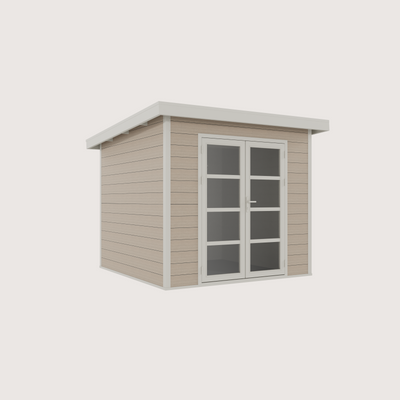 Gartenhaus Cube 25 Beige-Weiß