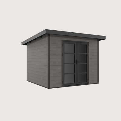 Gartenhaus Cube 28 Grau-Schwarz