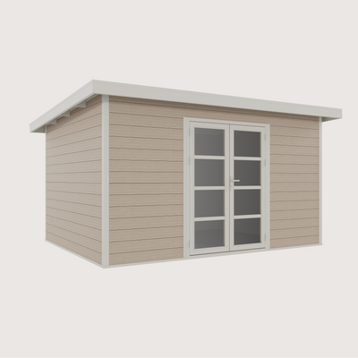 Gartenhaus Cube 40 Beige-Weiß