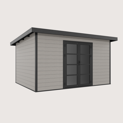 Gartenhaus Cube 40 Hellgrau-Schwarz