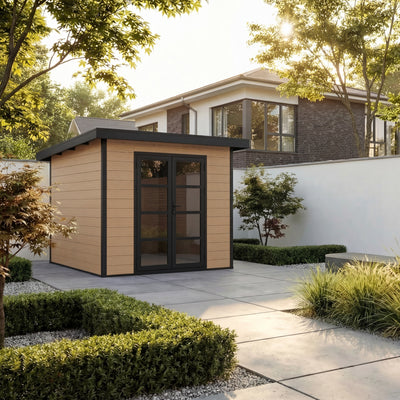 Gartenhaus Cube 28 Hellbraun-Schwarz