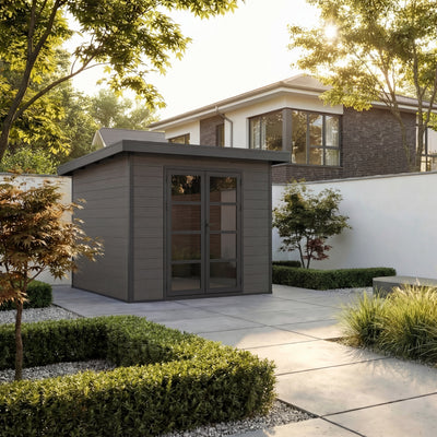 Gartenhaus Cube 28 Grau-Schwarz