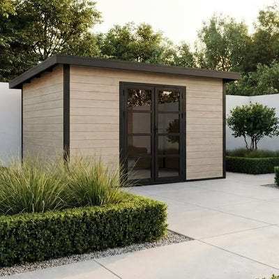 Gartenhaus Cube 40 Beige-Schwarz