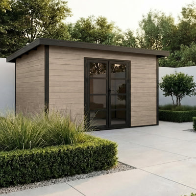 Gartenhaus Cube 40 Beige-Schwarz