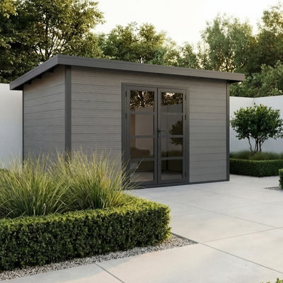 Gartenhaus Cube 40 Grau-Schwarz