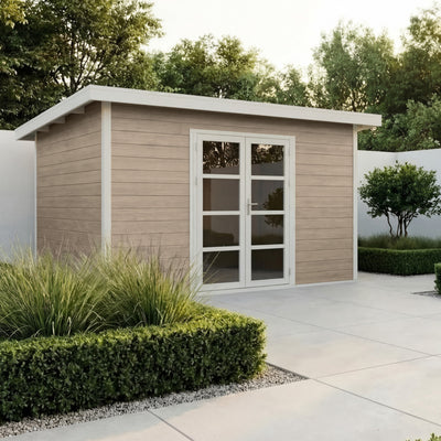 Gartenhaus Cube 40 Beige-Weiß