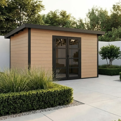 Gartenhaus Cube 40 Hellbraun-Schwarz