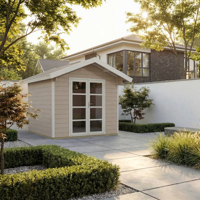 Gartenhaus Cottage 28 Beige-Weiß