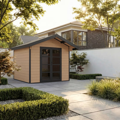 Gartenhaus Cottage 28 Hellbraun-Schwarz