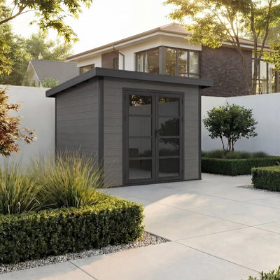 Gartenhaus Cube 25 Grau-Schwarz