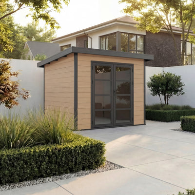 Gartenhaus Cube 25 Hellbraun-Schwarz