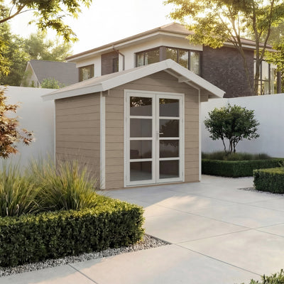 Gartenhaus Cottage 25 Beige-Weiß